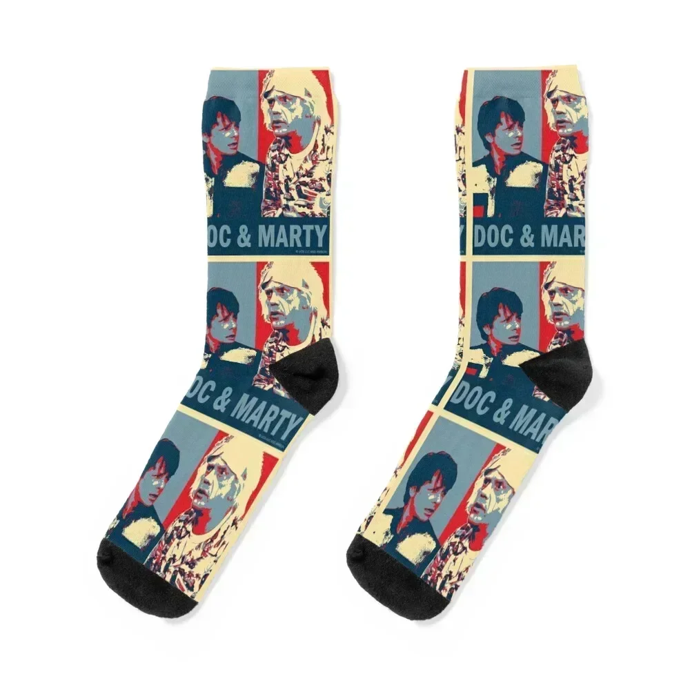 

Back to the Future - Doc and Marty Socks valentine gift ideas anime New year's bright garter Men's Socks Luxury Women's