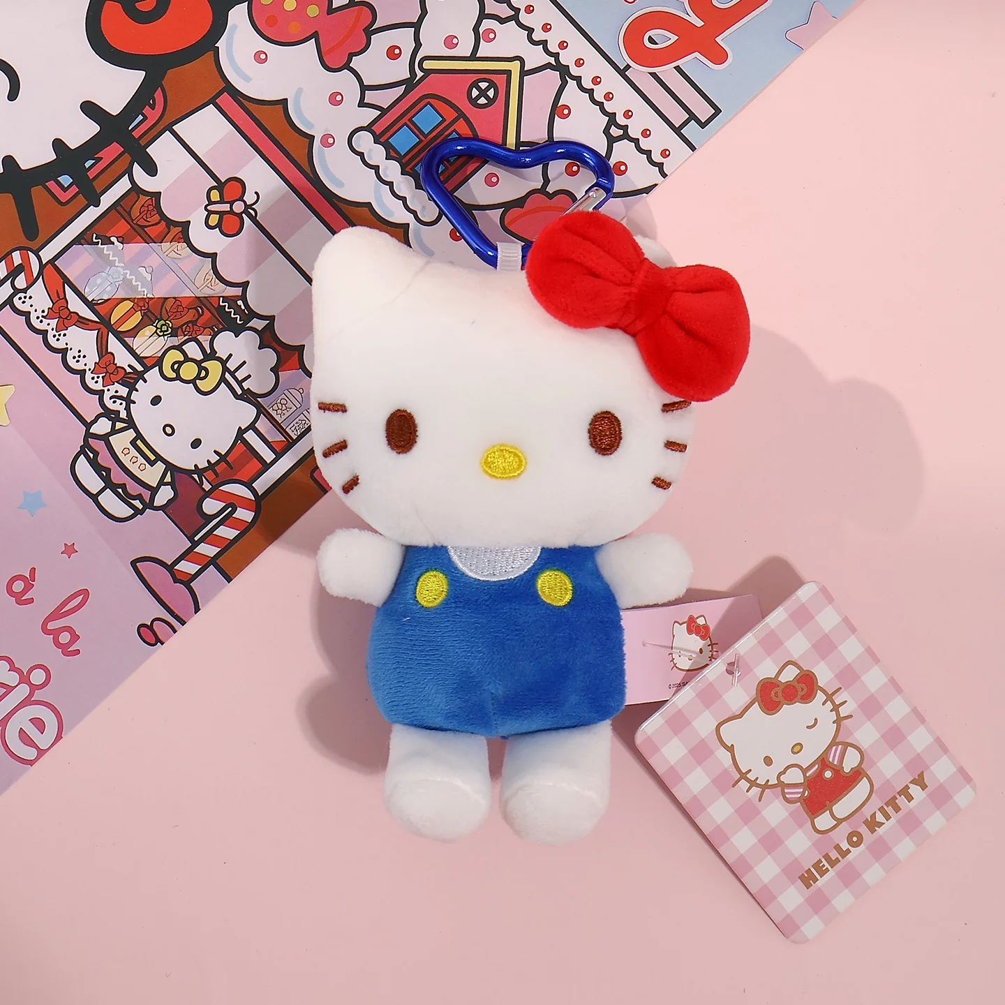 Genuíno sanrio olá kitty bonito menina chaveiro carro saco de escola pingente crianças brinquedos de pelúcia chaveiro plushier aniversário presente natal