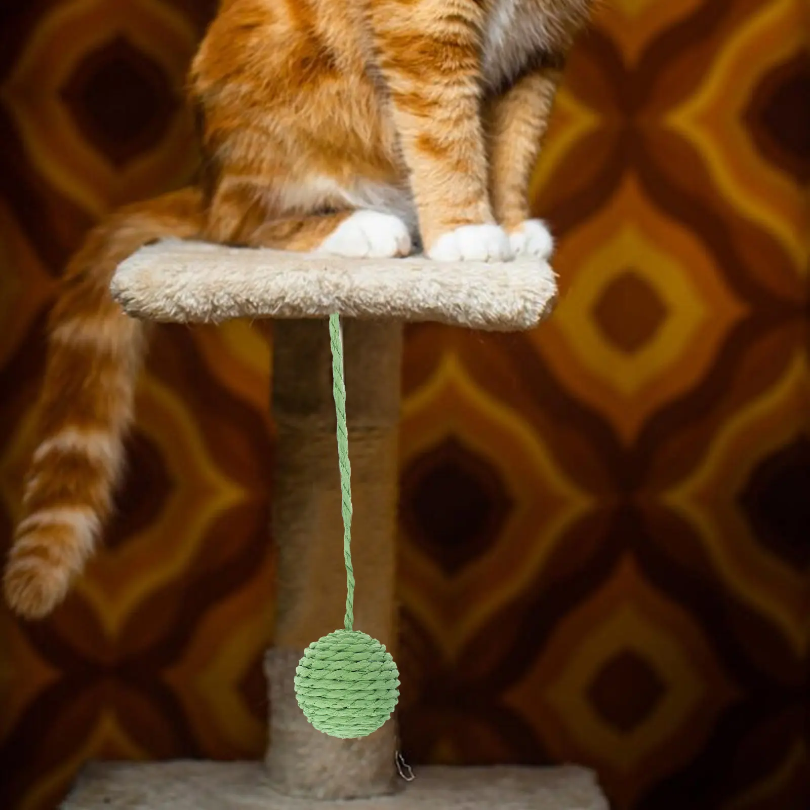 Cat Scratching Post Replacement Pole Tail Paper Rope Ball Easy Assembly Indoor Cat Scratch Tree Interactive Sisal Ball