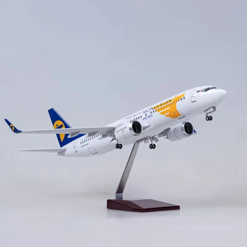 

737 Mongolian Airlines 47CM Die-cast Resin Airplane Model with Stand B737 Resin Plane Model for Aviation Enthusiast Airplane Hom
