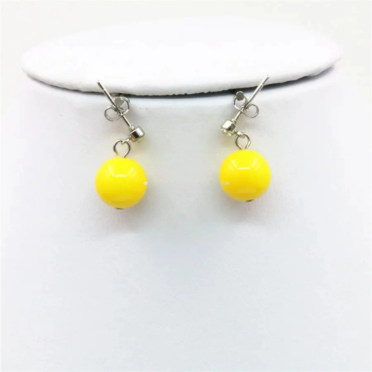 6-12mm Accessories Hallowmas Yellow Glass Lucky Beads Necklace Chain Earbob Earrings Sets DIY Women Girls Gifts Jewelry Making