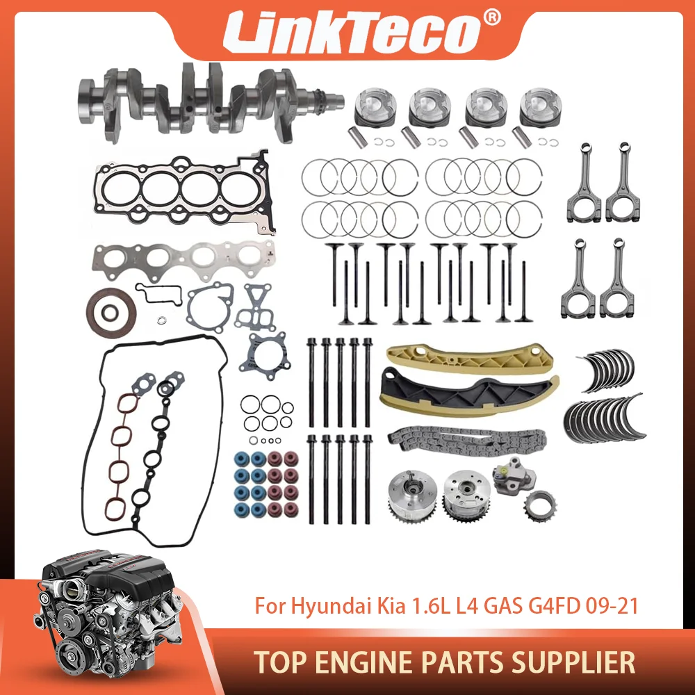 

Engine Overhaul Rebuild Timing Chain Kit Crankshaft Fit 1.6 L L4 GAS G4FD For Hyundai Elantra Accent Kia Rio Soul 1.6L 09-21