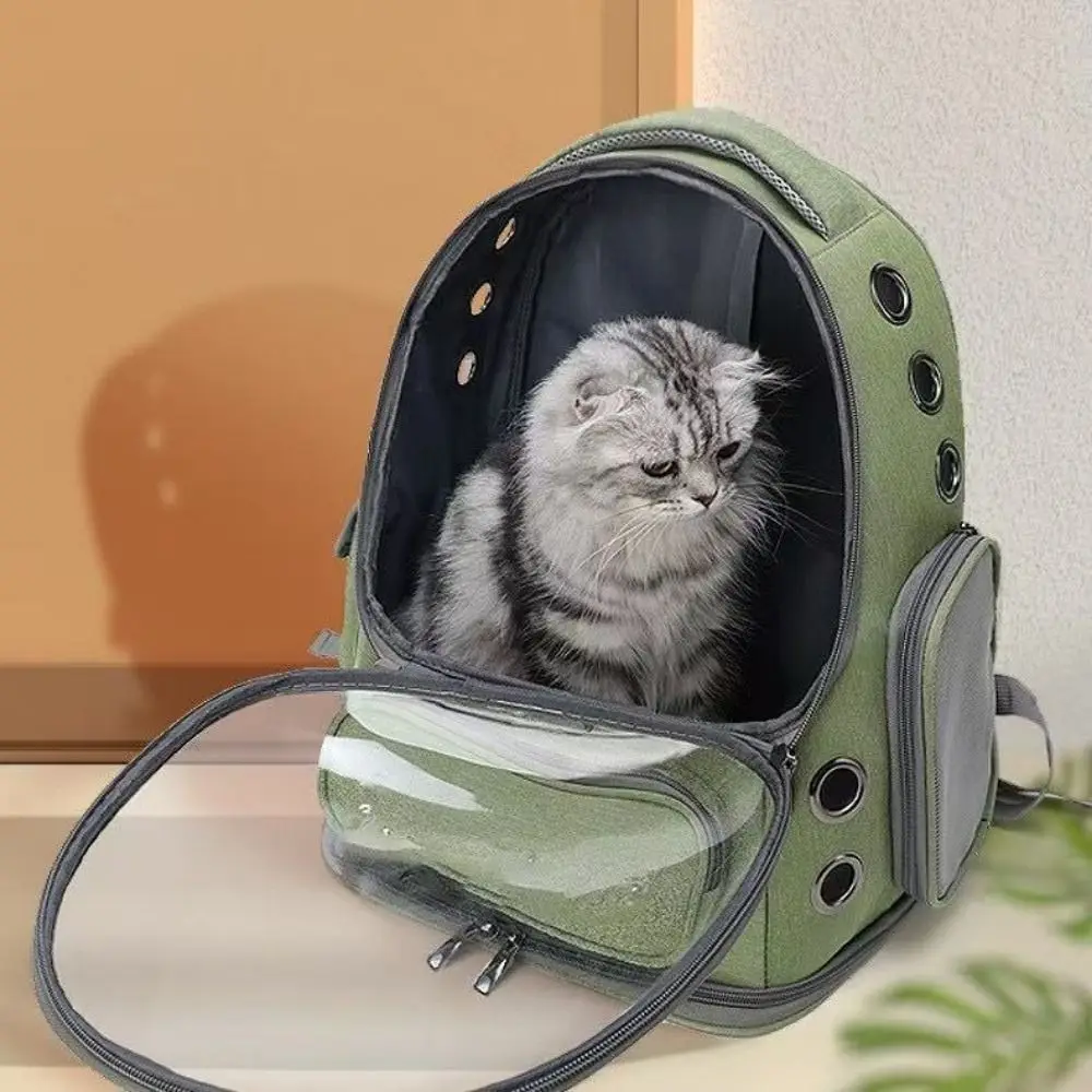 Práctica mochila transparente para transportar mascotas, bolso de hombro transpirable y ventilado para mascotas, cápsula espacial, bolsa de viaje para mascotas, viaje en avión