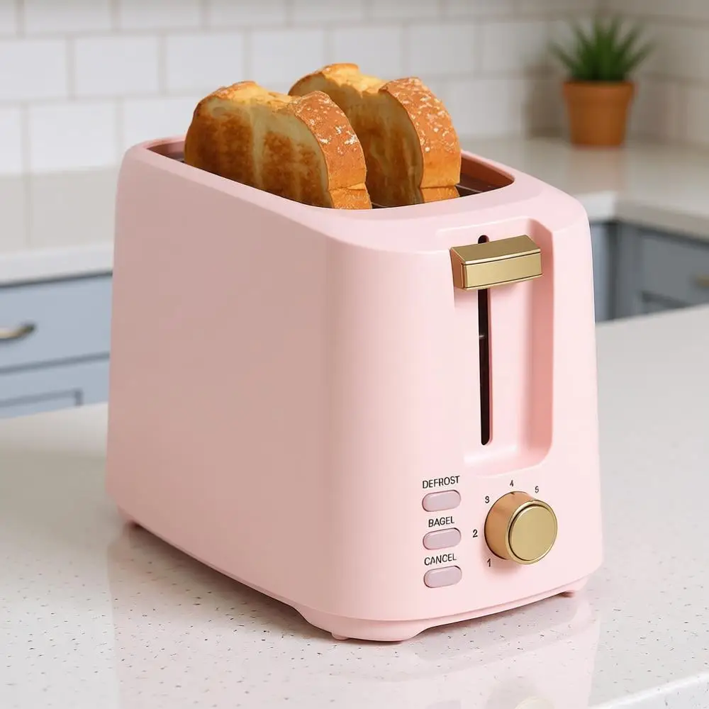 

Тостер на 2 тоста, сверхширокие слоты, 7 режимов, функции для тостов и багелов, съемный поддон для крошек, розовый