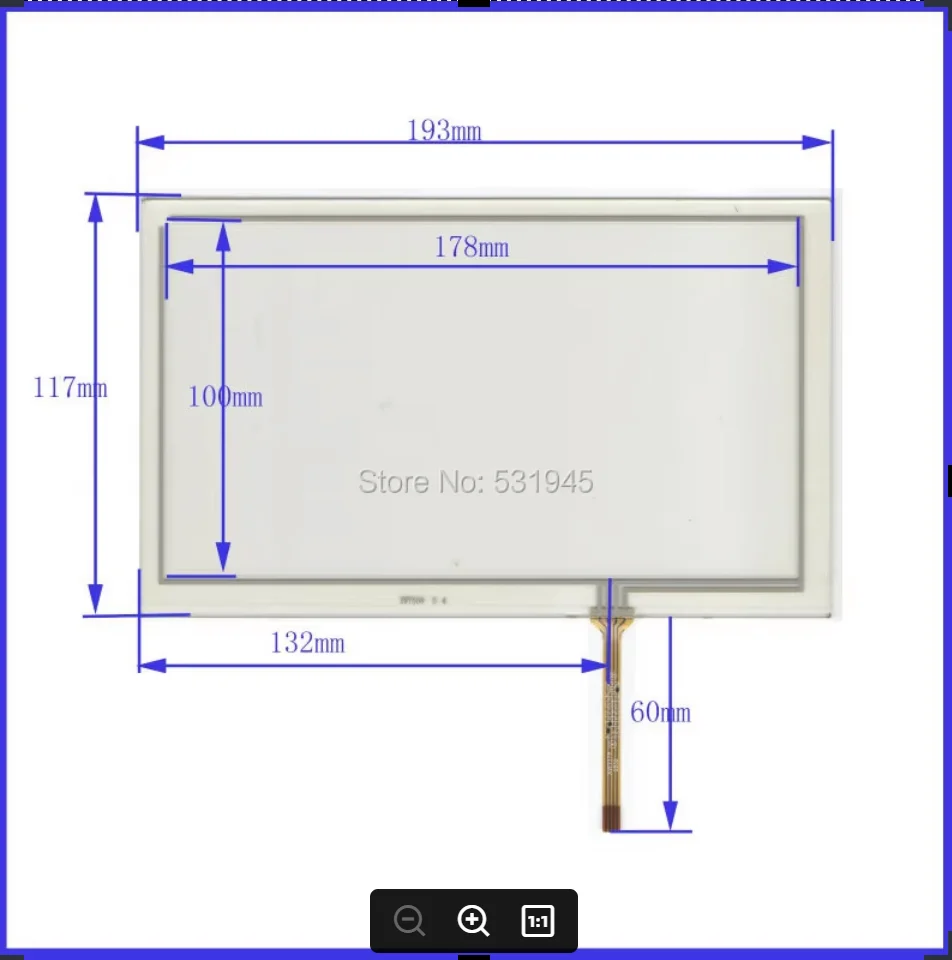 

ZhiYuSun 8 Inch Touch Screen 193mm*117mm for 8GPS GLASS 193*117 for tble XWT506for soling gps touch on AT080TN64 display