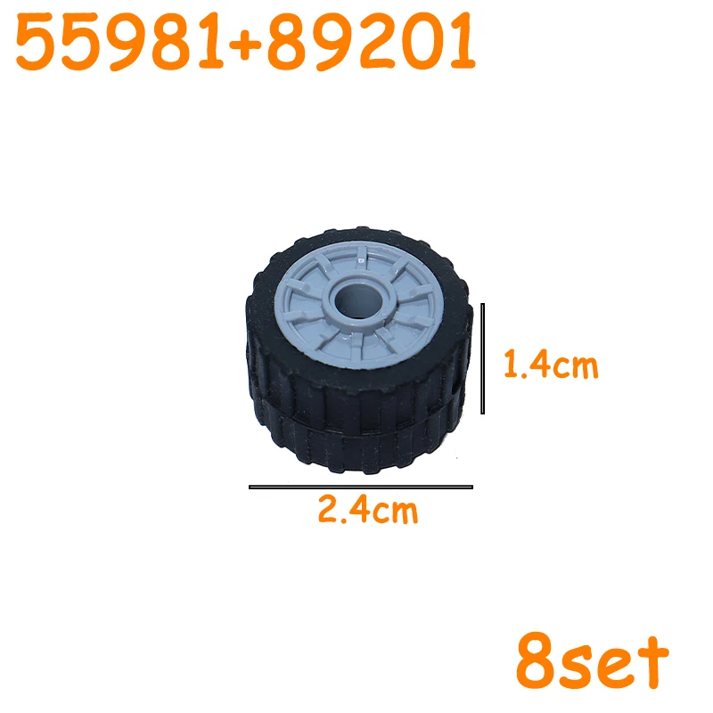Technisches Reifenrad, Auto-LKW-Räder, Nabe, Steine, MOC, Motorrad-Reifen und Felgenbausteine, 56145, 44309, 86652, 32019 15038 23798