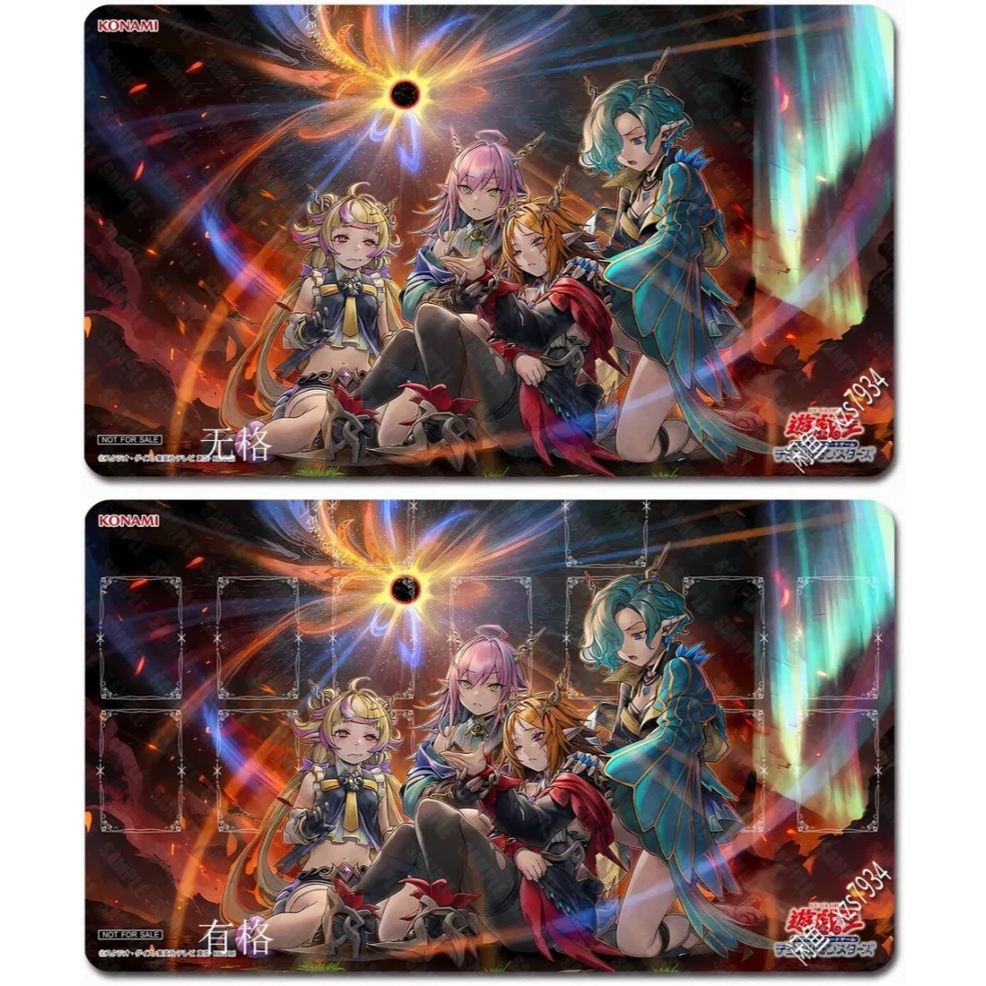 600x350mm Yu-Gi-Oh！Elfnotes: A Plea for Help Diy Playmat Elfnotes: Rhapsodia of Madness Single Player Rubber Board Game Card Mat