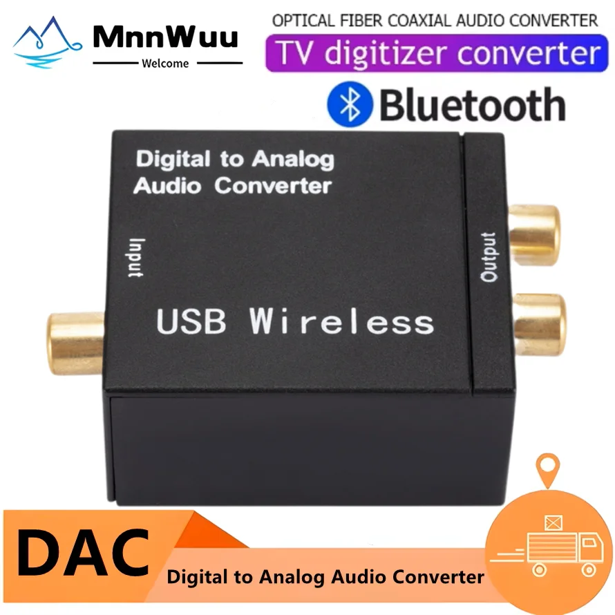 ЦАП цифро-аналоговый аудиоконвертер оптический SPDIF Toslink коаксиальный вход Bluetooth в L/R RCA аудио усилитель для наушников выход