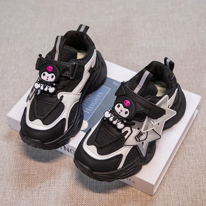 Sanrio hello kitty girls boy casual shoes spring and autumn new mesh breathable kids sneakers children dad sports shoes