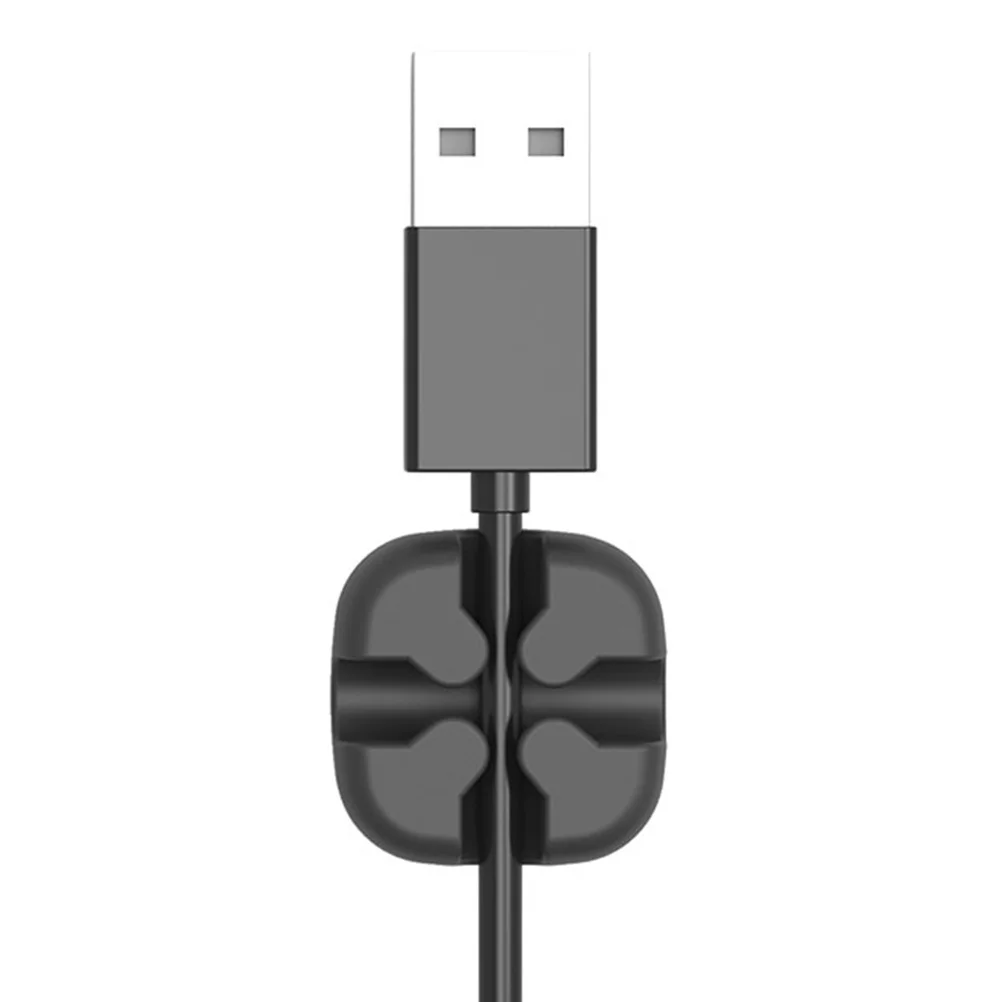 

5Pcs Silicone Cable Winder Durable Desktop Wire Organizer Cable Clip Holder for Power Charging USB Cord Management Black Gray