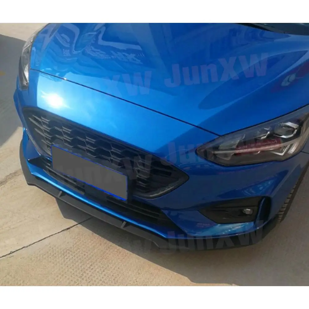 

Комплект из 3-х передних спойлеров-накладок для Ford Focus 2019+ из ABS-пластика, черный, под карбон, для защиты переднего бампера, стайлинг автомобиля