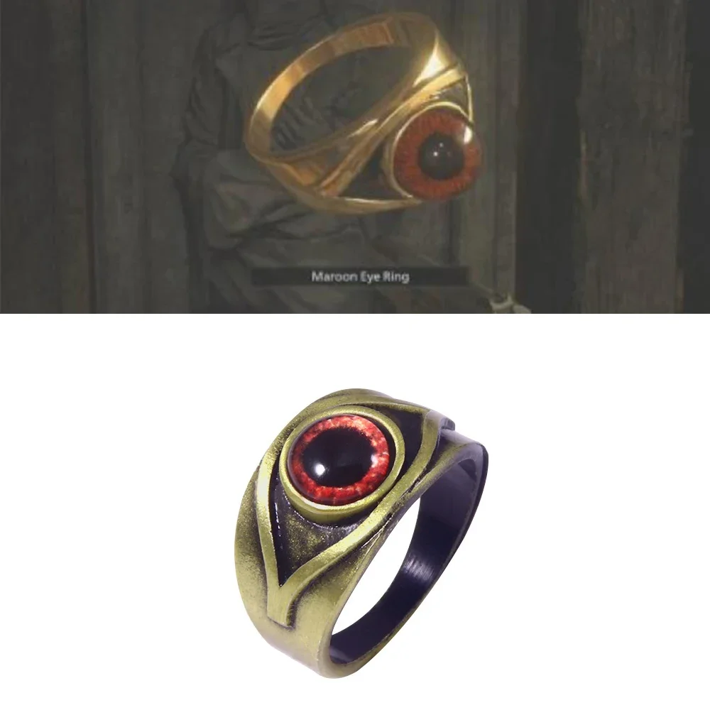 Anillo Residents Evils 8 Village, anillos de ojo granate para mujeres y hombres, juego, accesorio de Cosplay, regalo de joyería