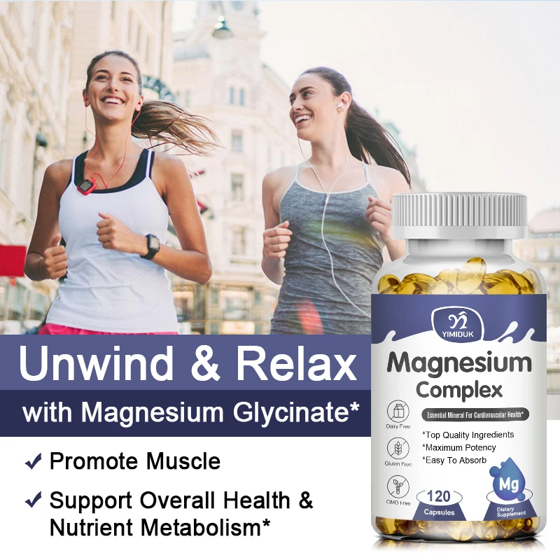 Magnesium Complex Capsule, Magnesium Glycinate, High Absorption, Bone, Heart, Muscle, Immune, Energy, Sleep & Digestion