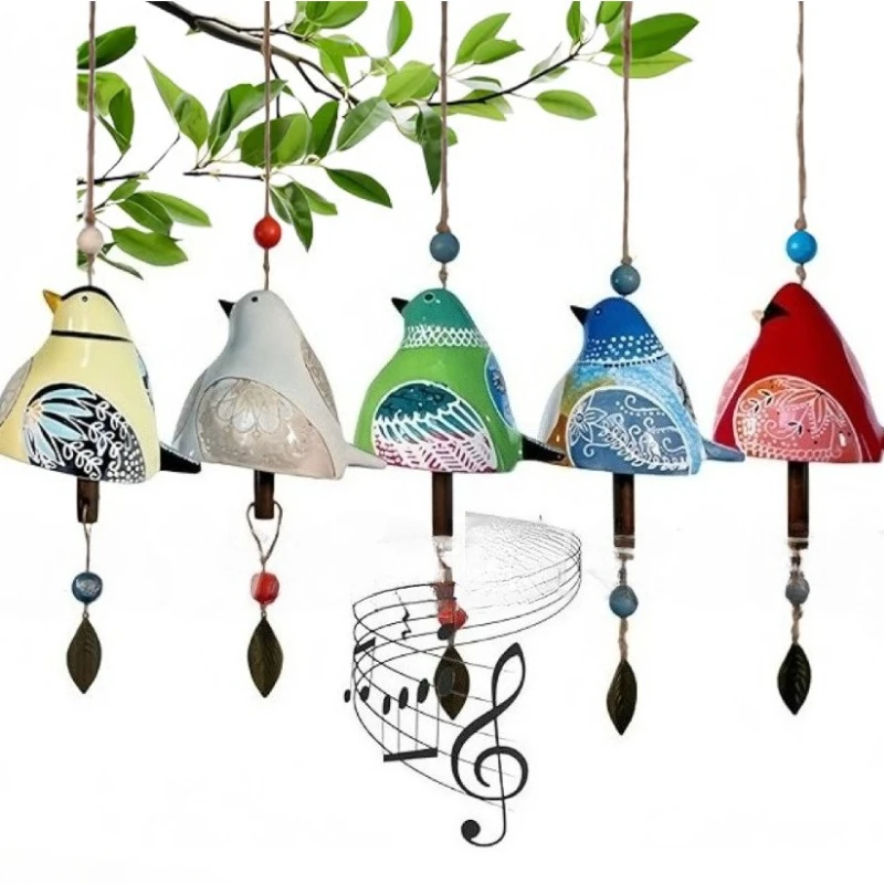 

Bird Wind Chime Resin Ornaments Bird Song Bell Background Decoration Pendant Placed on The Outdoor Courtyard Balcony Chimes