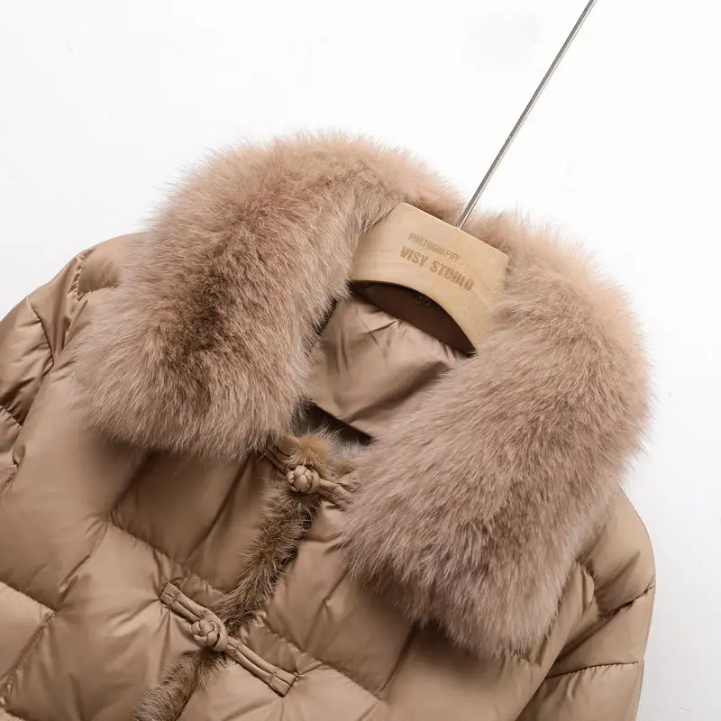 Manteau court en fourrure de renard pour femme, col en fourrure de renard, plaque épissée, cheveux de vison, nouvelle veste, combiné, 2024 automne et hiver