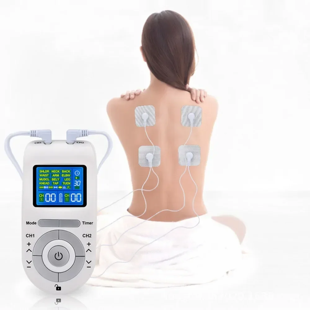 Dual Channel EMS Massager Muscle Stimulation 12Modes Home Rechargeable Massager Physiotherapy Device Relaxation Treatment Device