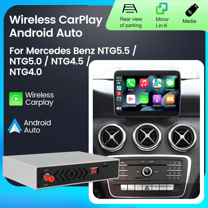 

Wireless CarPlay Android Auto Decoding Box Module for Mercedes NTG 5.0 4.5 4.0 A/B/C/E/S/GLK/GLA/GLC/SLK/ML Class Mirror Link