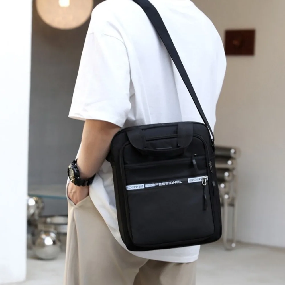 

Solid Color Business Shoulder Bag Oxford Large Capacity Men Crossbody Bag Storage Multi-function Oxford Cloth Briefcase Travel