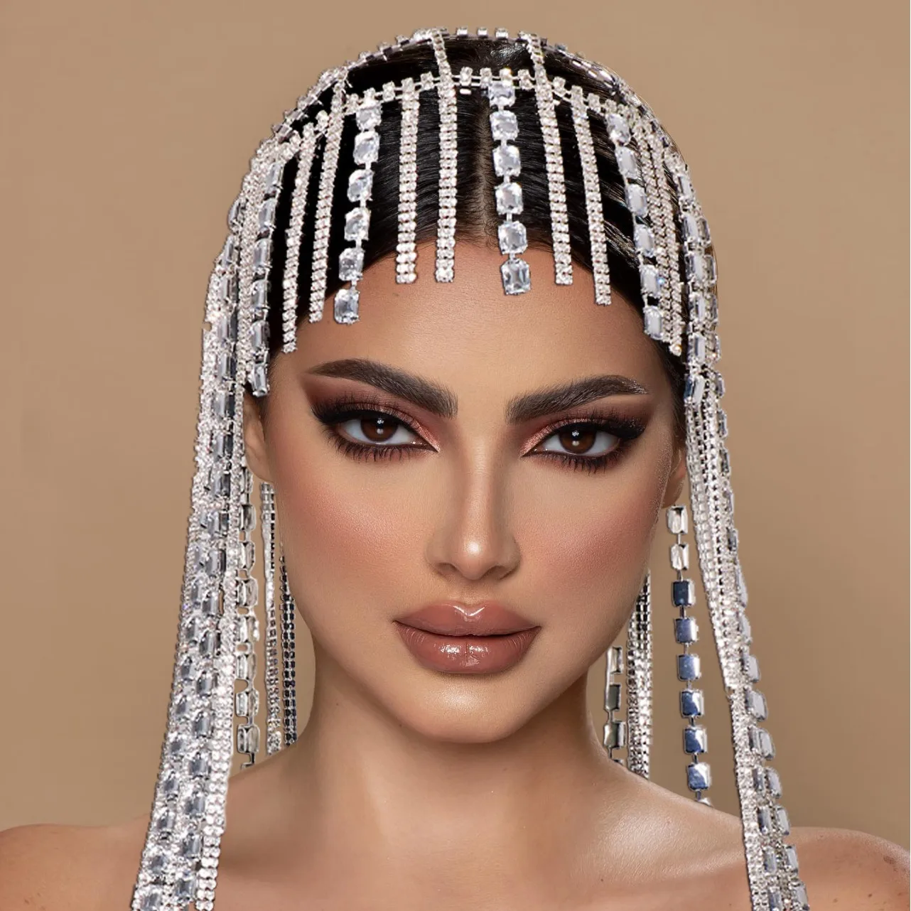 

Luxury Long Fringe Hair Chain European and American Temperament Trend Sexy Rhinestone Hair Accessories Headdress Head Chain