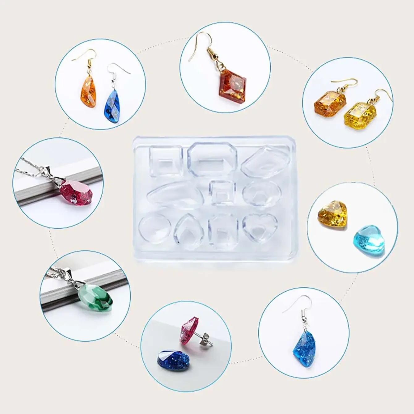 1 قطعة-جواهر مجوهرات قالب من السيليكون البيضاوي دمعة لصياغة الراتنج الايبوكسي قلادة أقراط صنع الصب لتقوم بها بنفسك قالب الحرفية