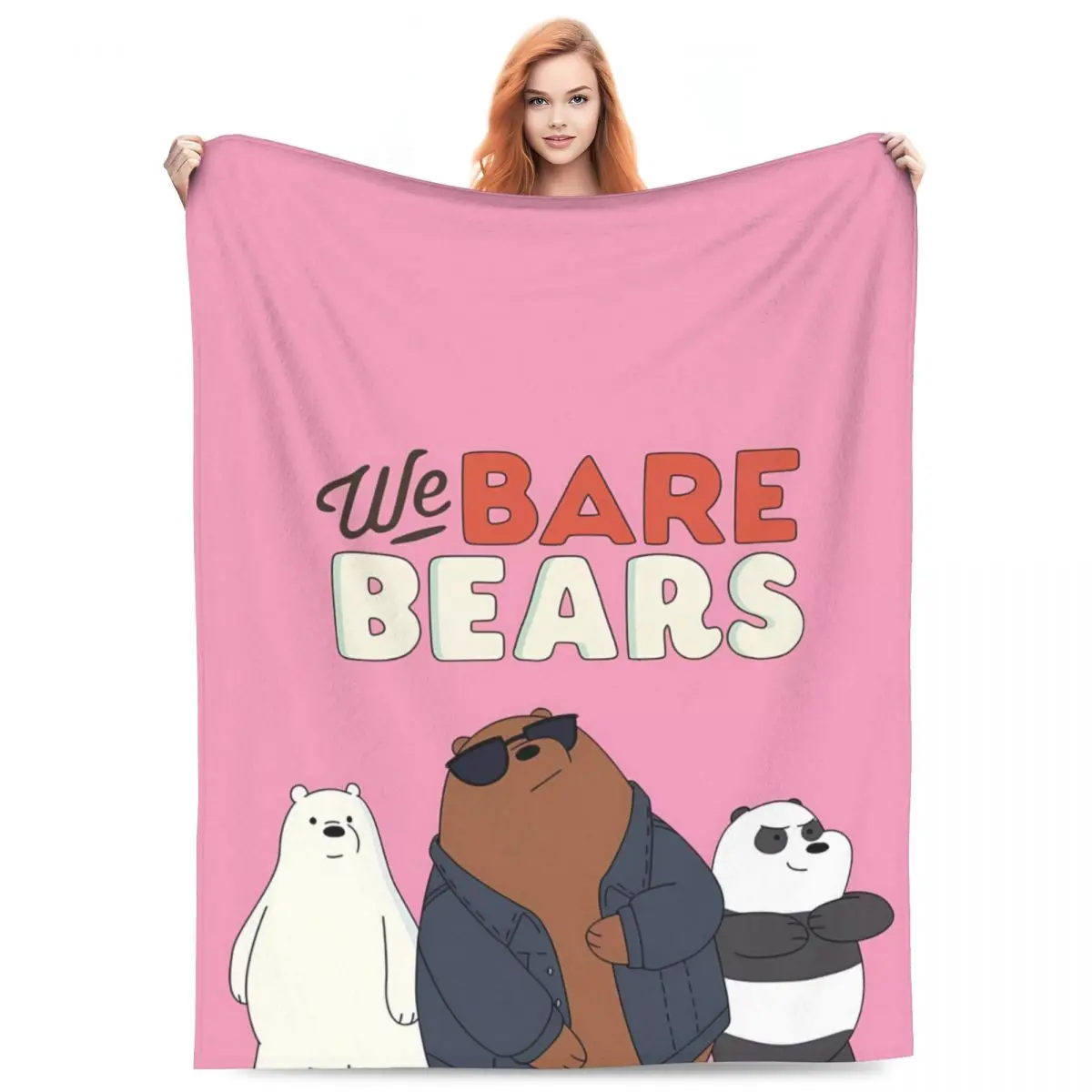 We Bare Bears Cool Warm Soft Blankets Decorative Plush Bedding Throws Print Living Room Flannel Bedspread Sofa Bed Cover