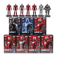 ZD Marvel Iron Man Figurine Small Size Model Toys MK1-MK7 Series Exquisite Figure Collection Decoration Child Christmas Gift Toy