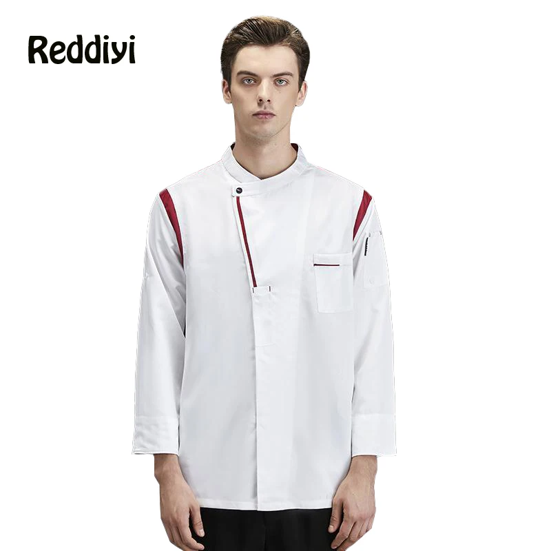 Men's Chef Shirt Long Sleeves Hot Pot Restaurant Cooking Jacket Catering Hotel Kitchen Uniform Bakery Women Waiter Work Clothes