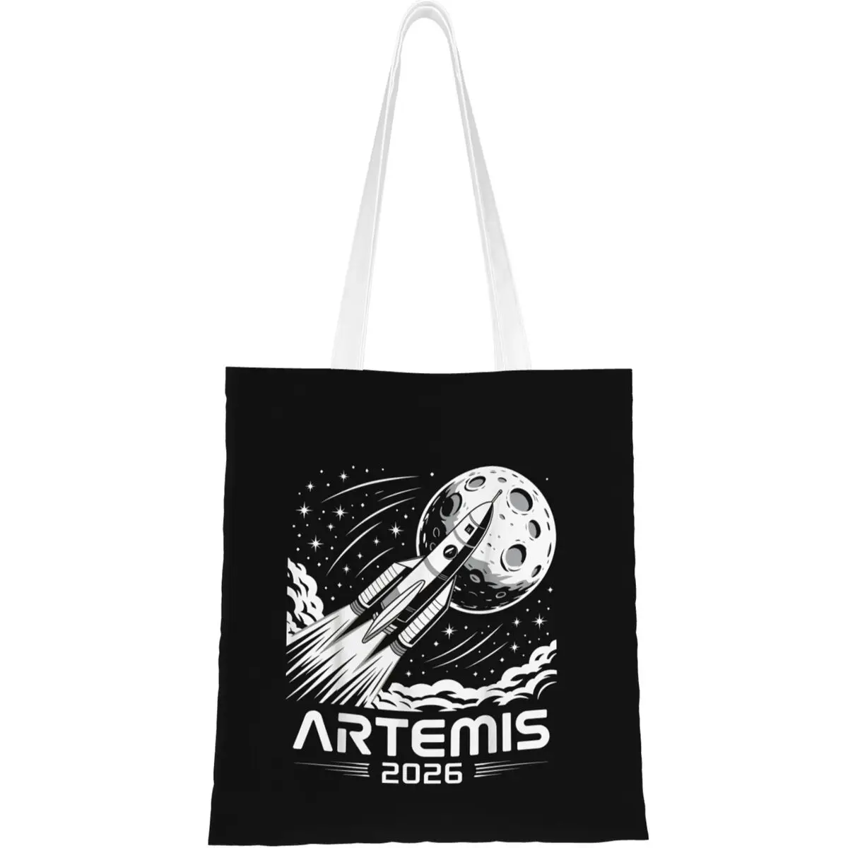 Artemis II Back To The Moon 2026 Shopper Bag Vintage Handbags Cloth School Tote Bag Student Designer Shoulder Bag