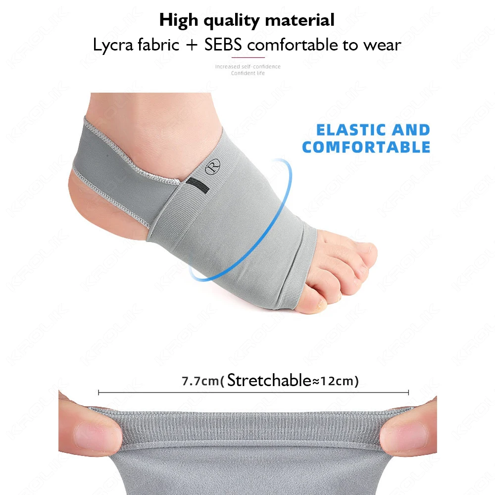 Orthotic Insoles Arch Support Sleeves Plantar Fasciitis Heel Spurs Foot Care Flat Feet Relieve Pain Sleeve Socks Pads 1 Pairs