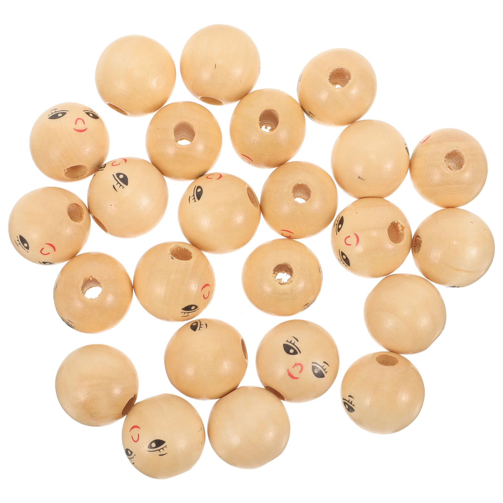 50 Pcs Wooden Beads Home Decoration Natural Scattered Unfinished Small for Crafts Large Quantity Pre-drilled Hole