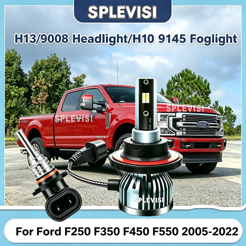 H13 H10 LED Headllamp Fog Hi Low Beam Durable Output For Ford F250 F350 F450 F550 2005 2006 2007 2008 2009 2010 2011 2012-2022