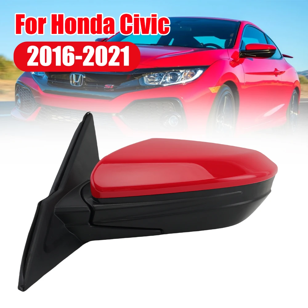 

Боковое зеркало заднего вида для Honda Civic 3 версия для США 2016-2021 с подогревом, красное боковое зеркало заднего вида в сборе