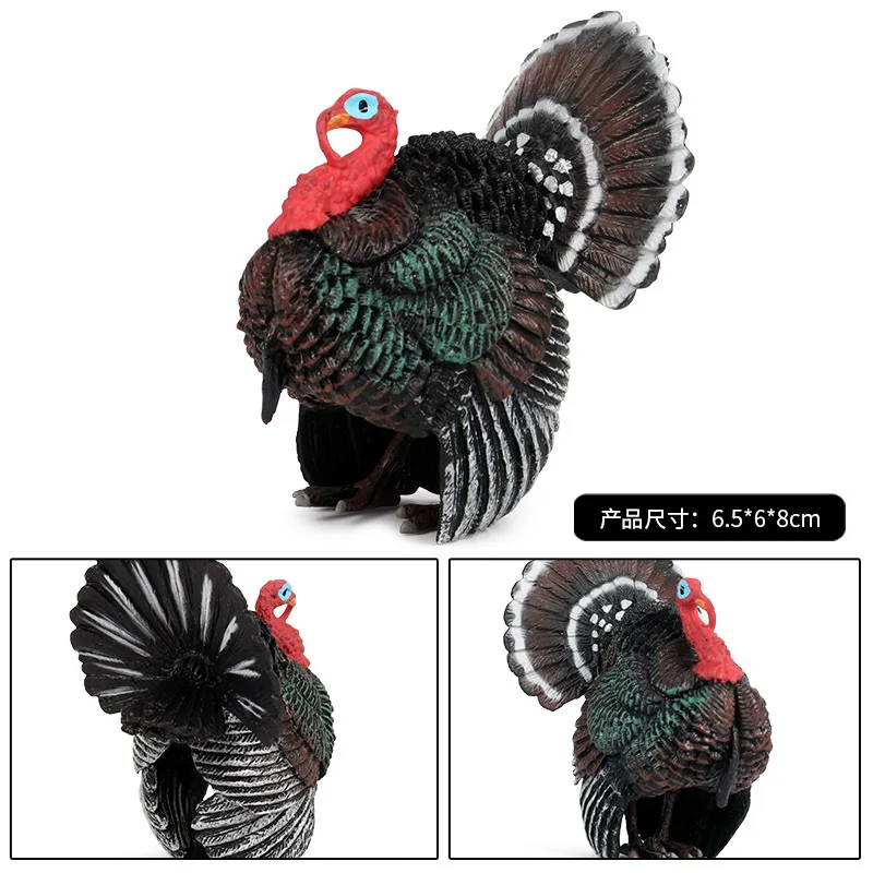 Cross border simulation farm, poultry animal model, new turkey, rooster, hen, children's gifts, toys, handmade accessories