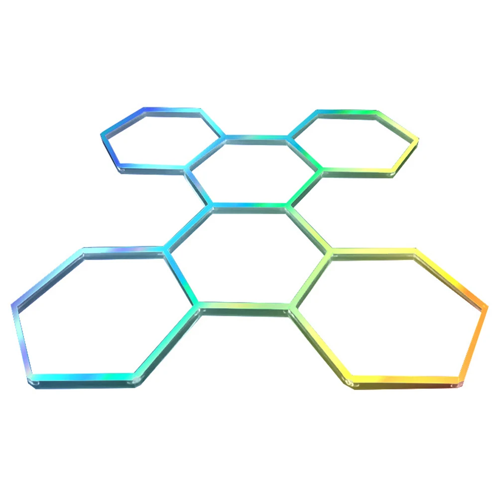 Hexagonal Garage Light RGB 200W Cellular Seven Color Remote Control 110V Wall Decoration Modeling LED Car Wash Station Light