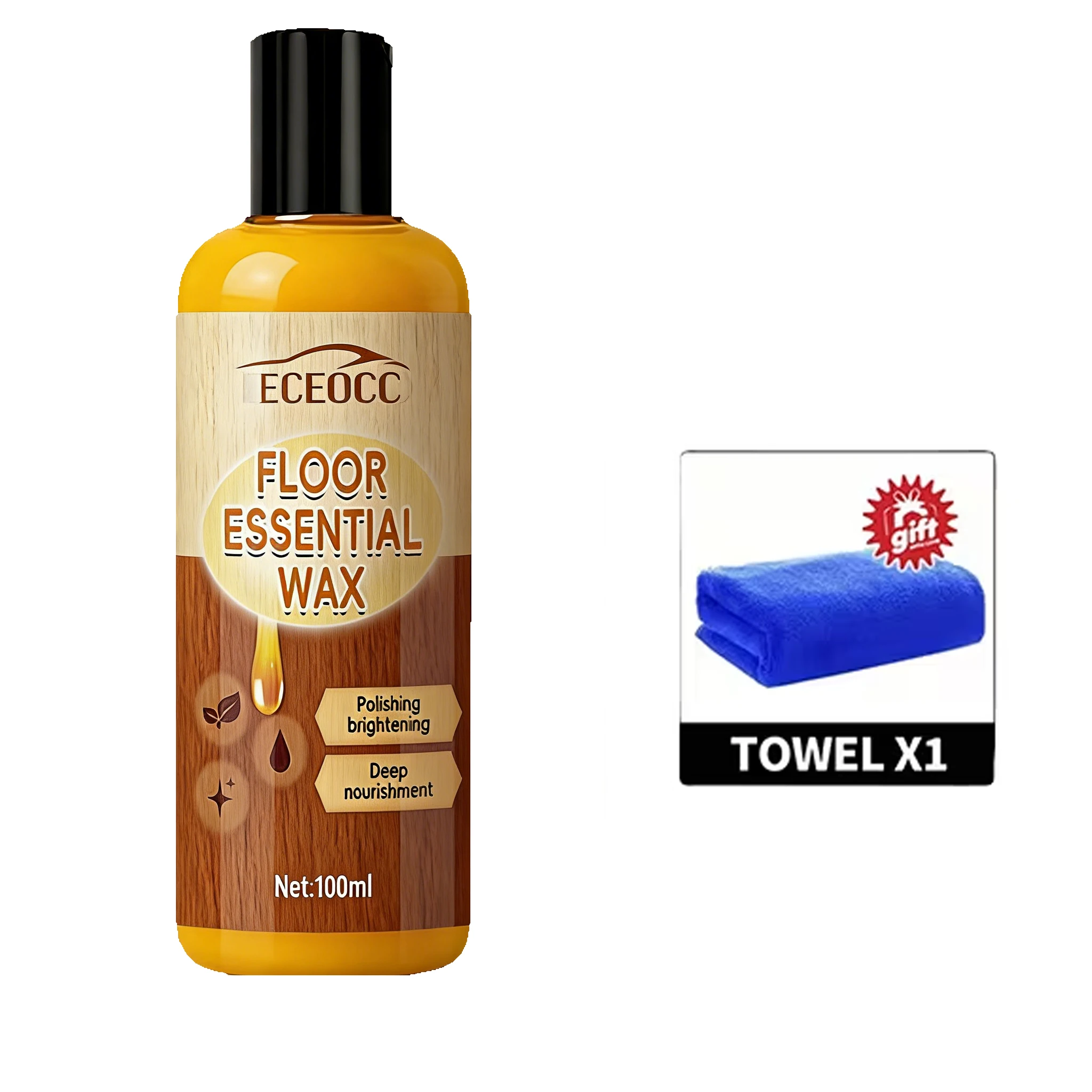 Natural Floor Polish Wax 120ml - AIMAIQI Wood Floor Restorer, Protect & Shine Hard Surfaces, Perfect for Home & Auto Use