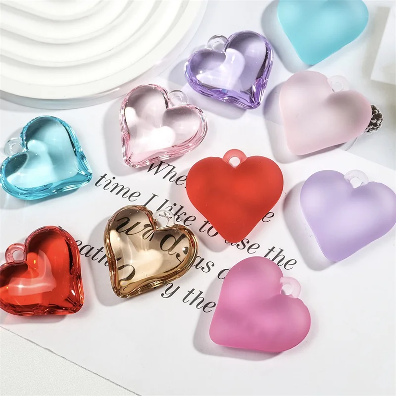 

Wholesale 30pcs/lot 34.5mm color print cartoon hearts shape resin beads diy jewelry garment/key chain pendant accessory