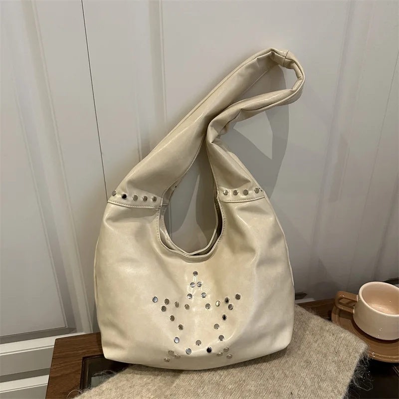 

New Women VersatileTote Bags Fashionable Retro Large Capacity Shoulder Bag for Commuting Textured Casual and Simple Bucket Bag