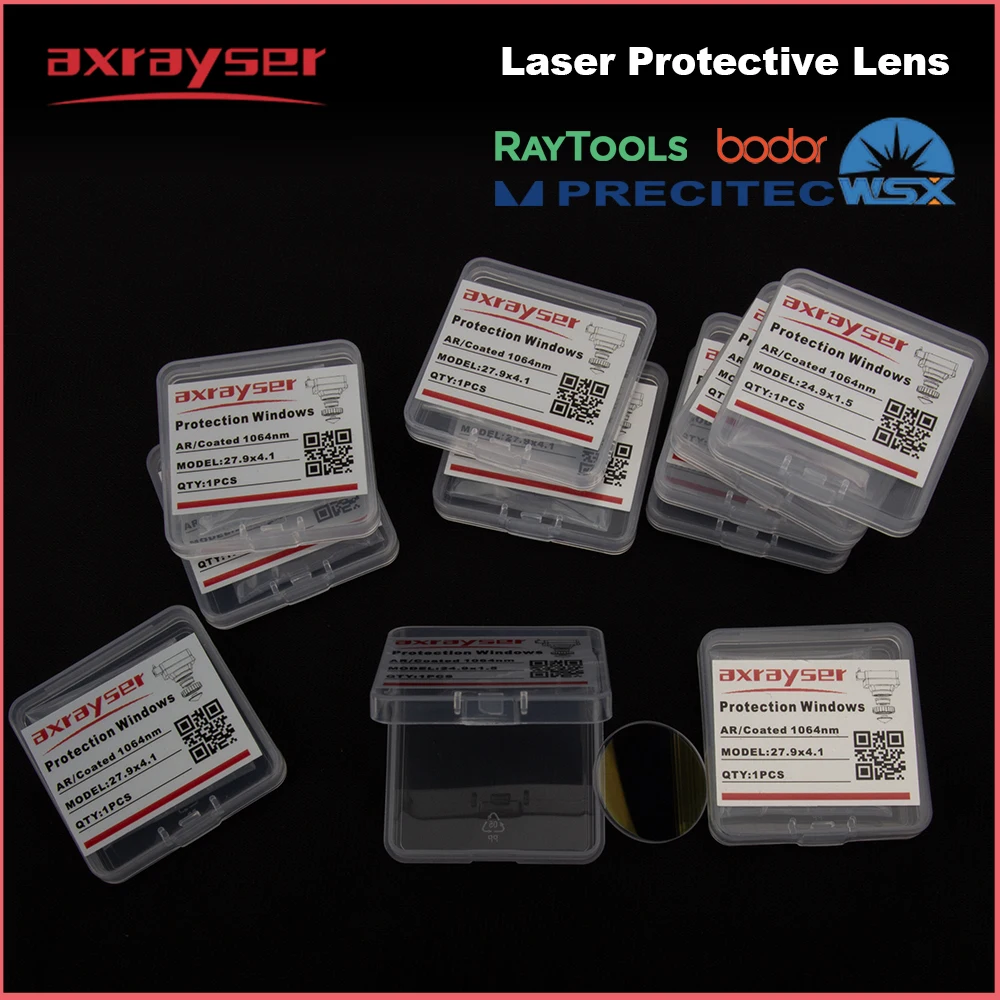 Fiber Laser Lens 27.9x4.1 37x7 34x5 Laser Protective Windows For 6-30KW Raytools Precitec Bodor Laser Cutting Head