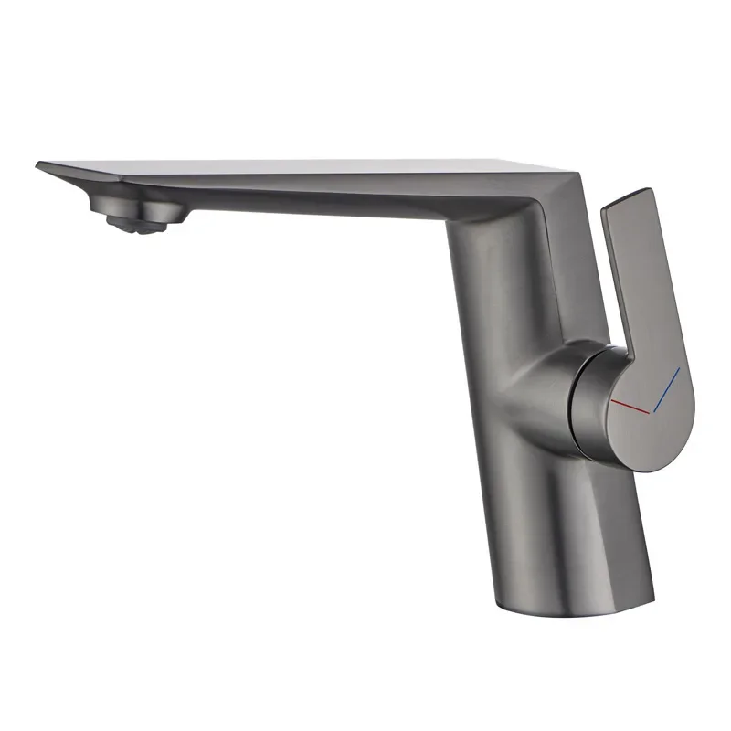 

Полностью медный бытовой умывальник, унитаз, лицевой умывальник, шкаф для ванной комнаты с горячей и холодной водой, смеситель серого цвета MT2513