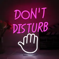 Do Not Disturb Neon Sign LED Neon Light for Bedroom Office Door Hanging Game Room College Dorm Classroom School Meeting Decor
