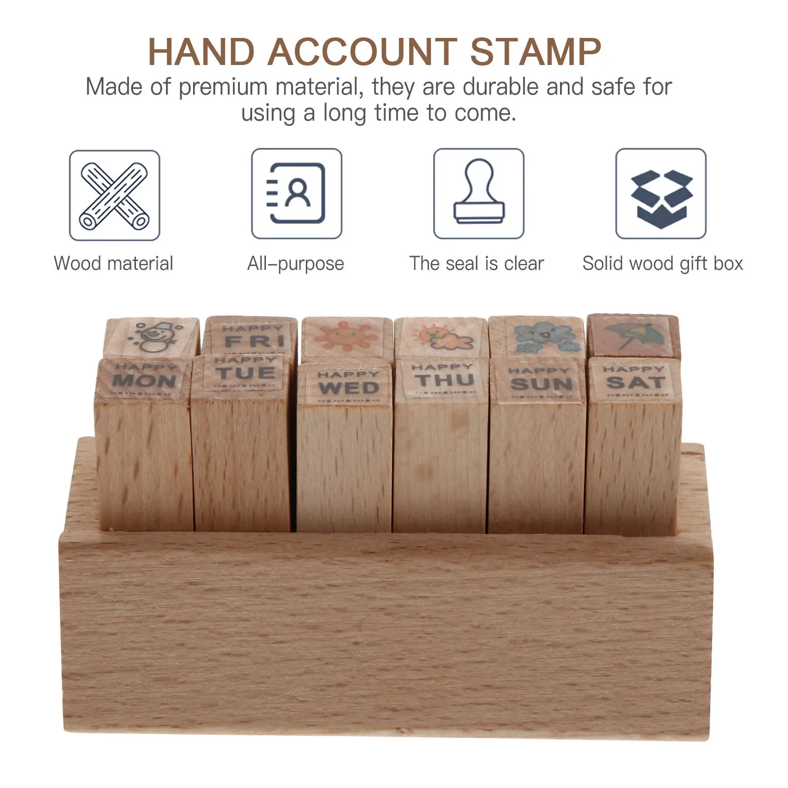 

12Pcs Wood Stamp Collection Beautiful Design for DIY Scrapbooking Letters Cards Crafts Kids Art Projects Stamps