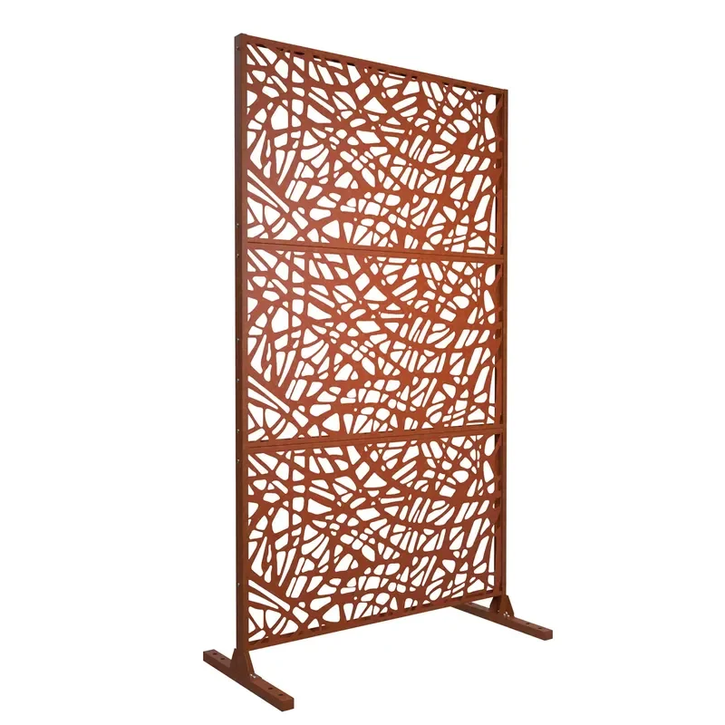 Decorative Outdoor Metal Privacy Screens, Modern Cut Metal Garden Privacy Fence Screens for Cafe and Restaurants