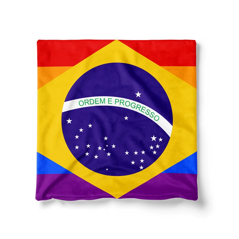 Gaslight Gatekeep Girlboss Brazil LGBT Rainbow Pride Throw Pillow Covers Cushion Cases Pillowcases for Sofa 45cm x 45cm