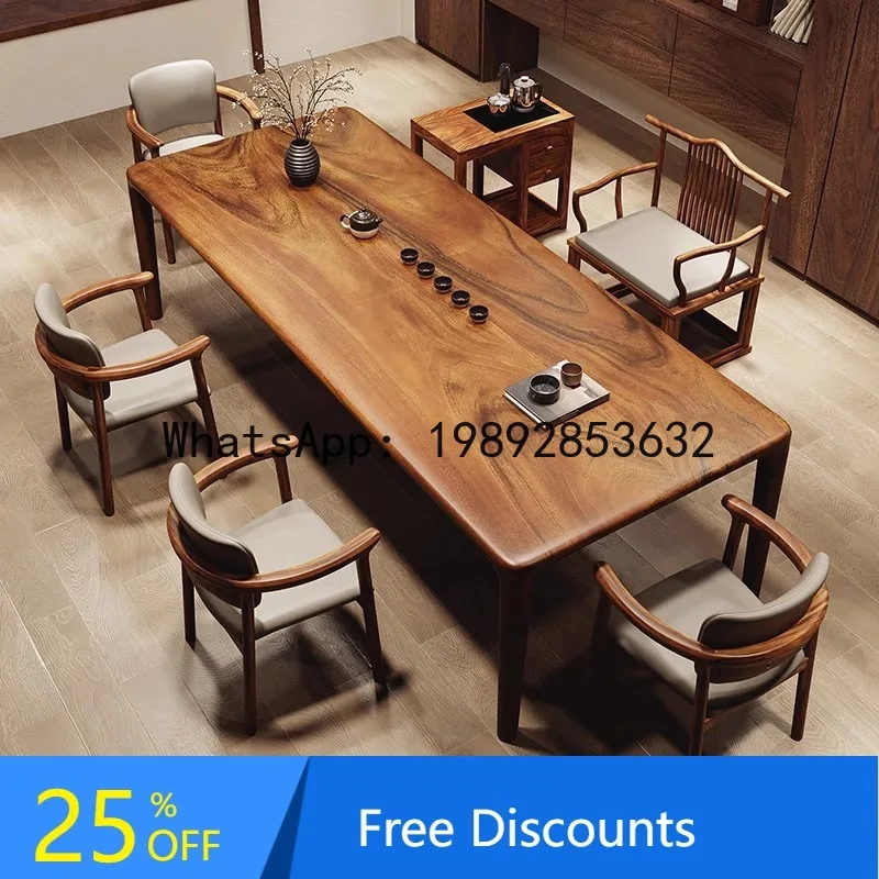 

XL Tea Table and Chair Set for Living Room, Large Tea Table for Home, Balcony, New Chinese Style Office Tea Table