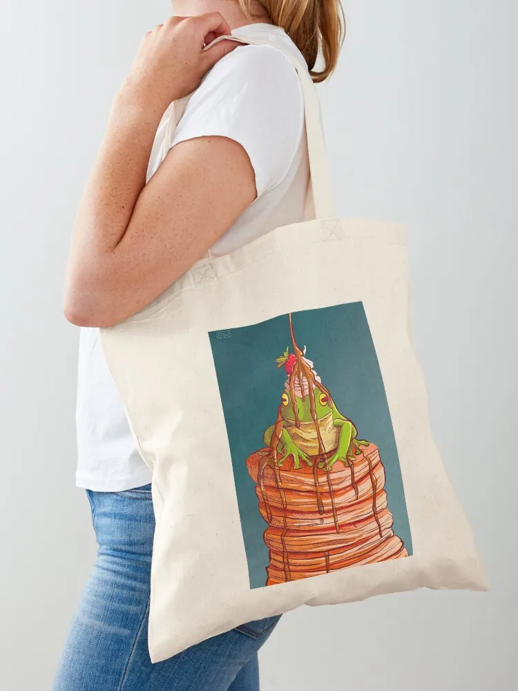 Cute Frog on Pancakes Tote Bag Handbags women bag luxury women cute pouch bag