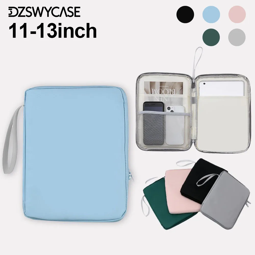 11-13Inch Tablet Sleeve Carrying Case for iPad Air Pro 10th A16 Samsung XiaoMi Lenovo, Protective Bag with Pocket