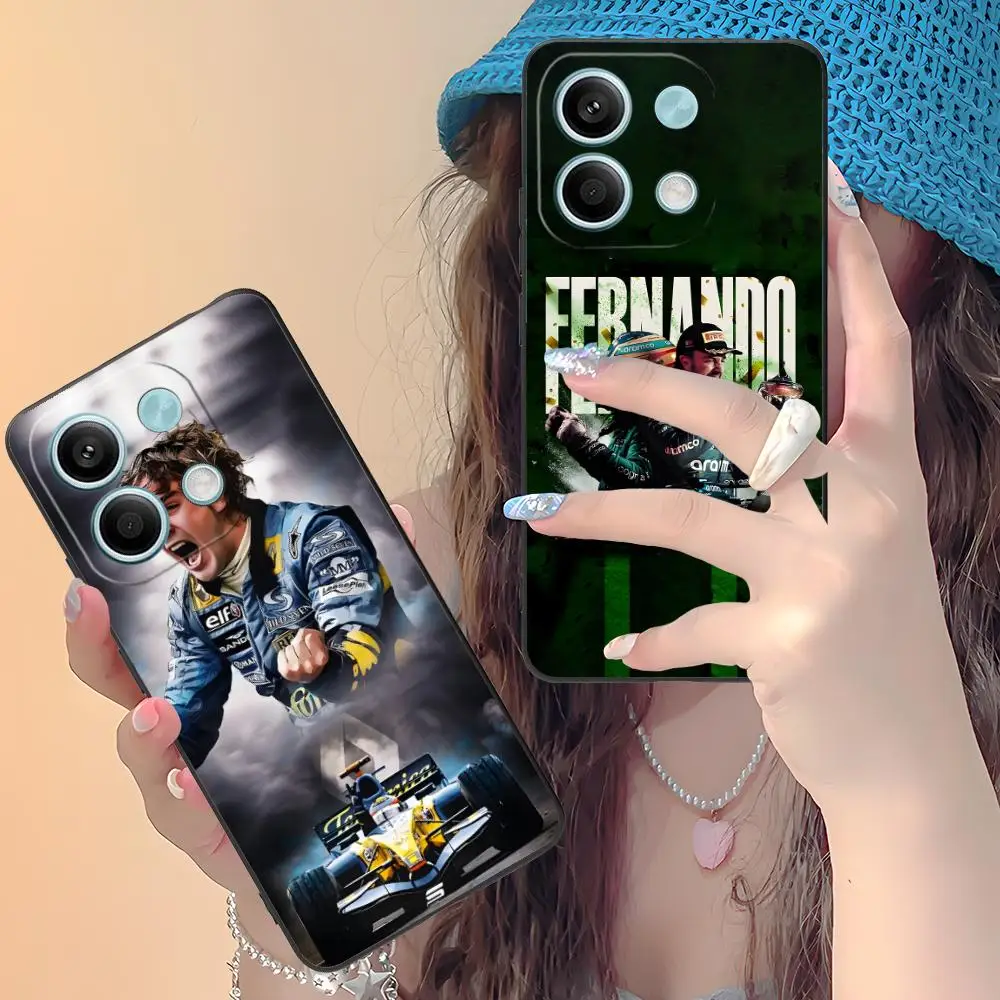 Fernando A-Alonso Phone Case for Xiaomi Redmi Note 14 13 12 11 10 9 S A Pro Plus Lite 5G Black Smartphone Luxury Pretty #5