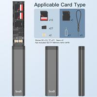 Budi Multi-functional Cable Storage Stick Adapter SIM SD Accessories Reader Holder Box Phone Data Card Cable Card Storage U R9S4