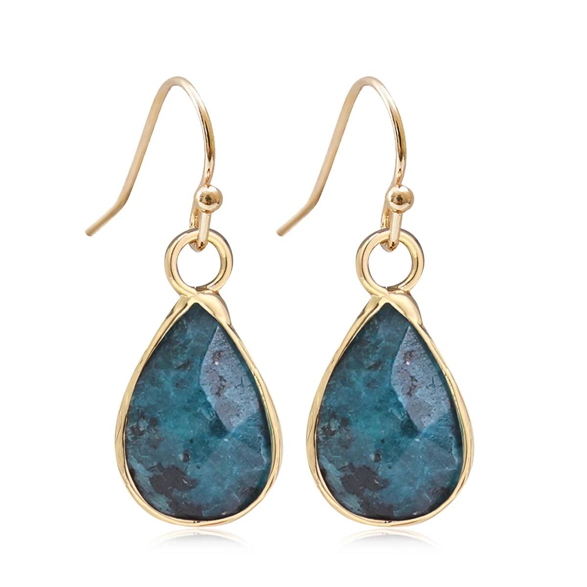 Waterdrop Natural Stone Dangle Labradorite Earrings for Women Newly Designed Female Daily Wear Wholesale Dropshiping