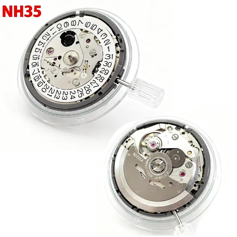Japan Genuine NH35 Automatic Mechanical Movement High Accuracy 24 Jewels Mod Watch Replacement NH35A Date at 3:00